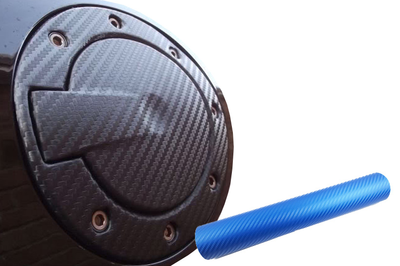 Premium Tankdeckel Tank Deckel Auto PKW  Folie Set in Carbon Blau