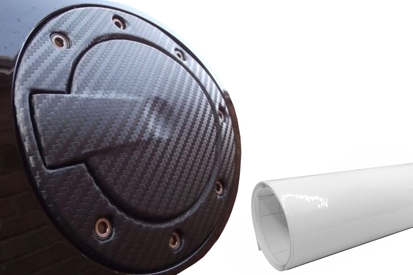 Premium Tankdeckel Tank Deckel Auto PKW  Folie Set in Weiß Glanz