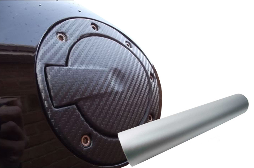 Premium Tankdeckel Tank Deckel Auto PKW  Folie Set in Silber Matt