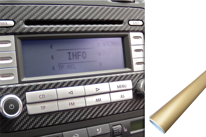 Premium Innenraum Zierleisten Dekor Blende  Folie Auto Set in Gold Matt