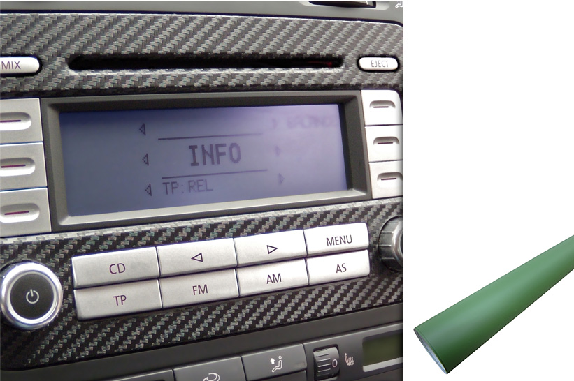 Premium Innenraum Zierleisten Dekor Blende  Folie Auto Set in Army Grün