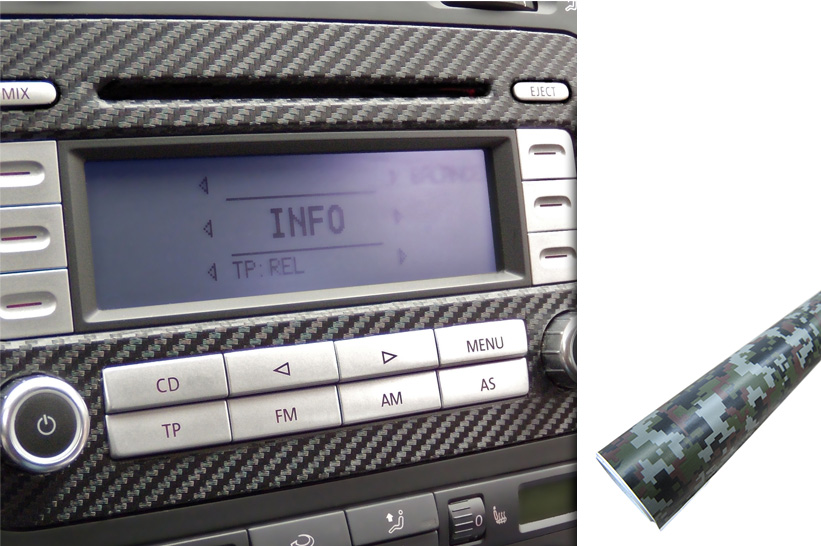 Premium Innenraum Zierleisten Dekor Blende  Folie Set in Camouflage Matrix