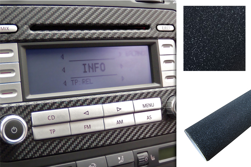 Premium Innenraum Zierleisten Dekor Blende  Folie Set in Schwarz Glitzer