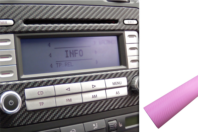 Premium Innenraum Zierleisten Dekor Blende  Auto Folie Set in Carbon Rosa