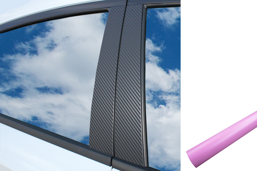 6x PREMIUM A B C Säule Tür Leisten Auto Folie Set Rosa Matt für viele Fahrzeuge