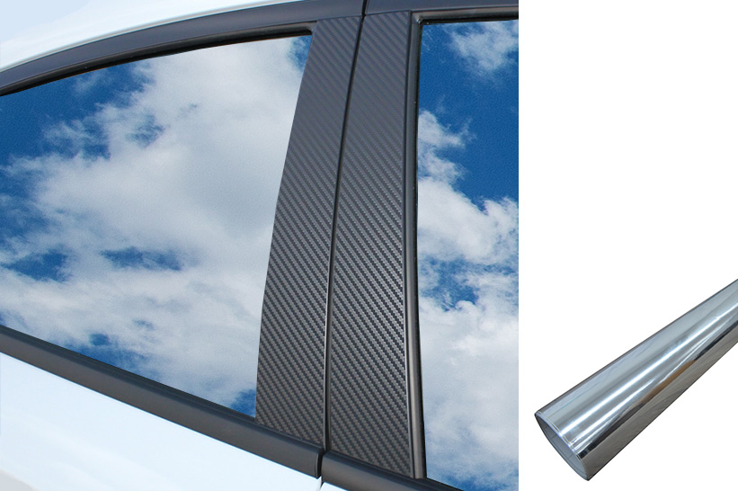 6x PREMIUM A B C Säule Tür Leisten Auto Folie Set in Chrom für viele Fahrzeuge