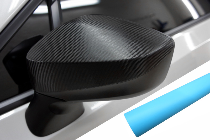 PREMIUM Spiegel Spiegelgehäuse Kappe  Folie Hellblau Matt viele Fahrzeuge