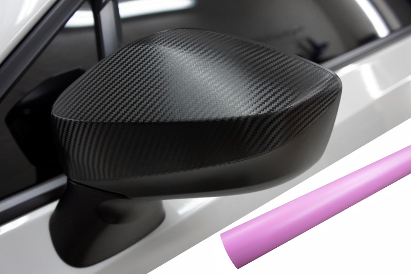 PREMIUM Spiegel Spiegelgehäuse Kappe  Folie Rosa Matt für viele Fahrzeuge