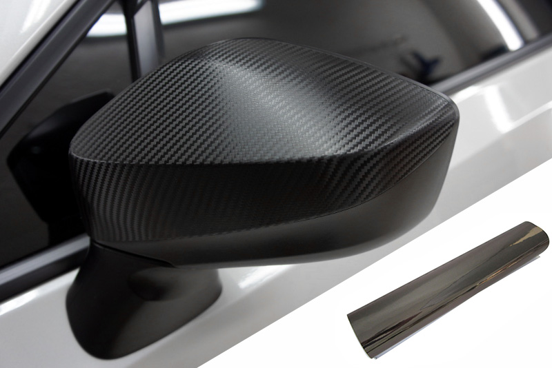 PREMIUM Spiegel Spiegelgehäuse Kappe  Folie Chrom Schwarz viele Fahrzeuge