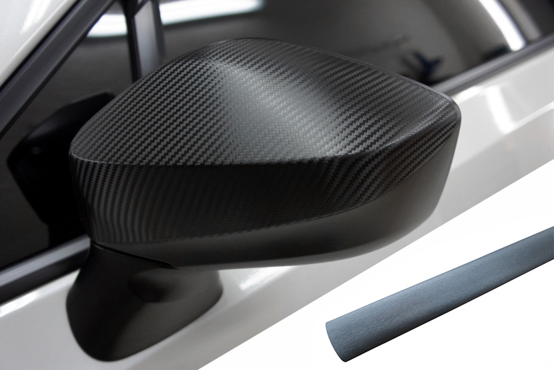 PREMIUM Spiegel Spiegelgehäuse Kappe  Folie Alu Grau für viele Fahrzeuge