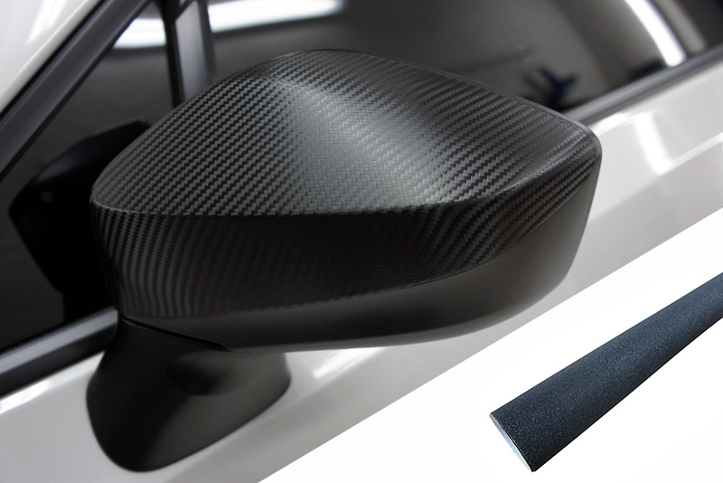 PREMIUM Spiegel Spiegelgehäuse Kappe  Folie Set in Schwarz Glitzer Funkeln