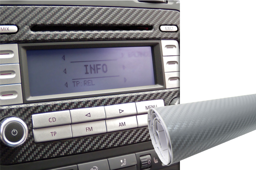 Premium Innenraum Zierleisten Dekor Blende  Auto Folie Set Carbon Silber