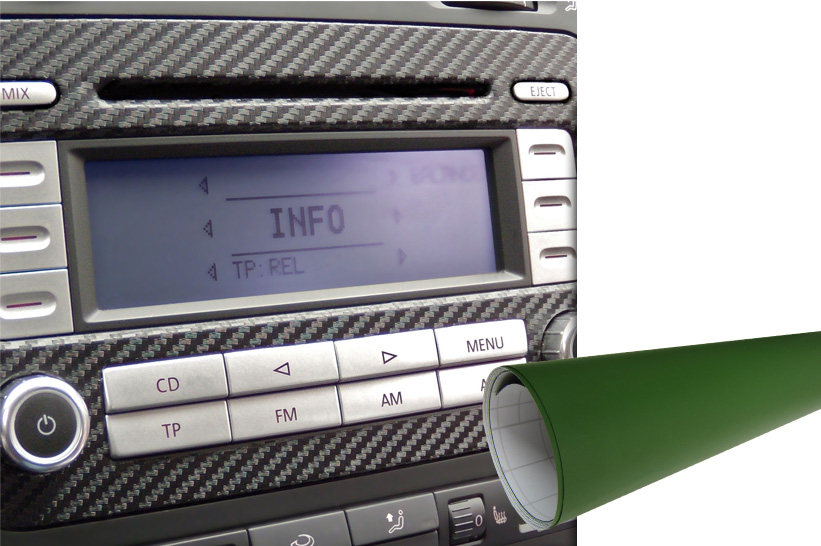 Premium Innenraum Zierleisten Dekor Blende  Auto Folie Set Olive Nato