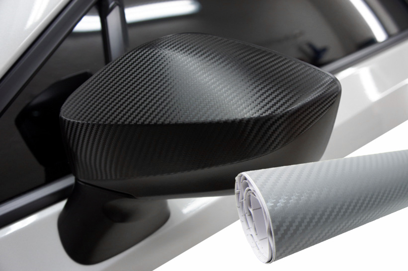PREMIUM Spiegel Spiegelgehäuse Kappe  Folie Carbon Silber viele Fahrzeuge