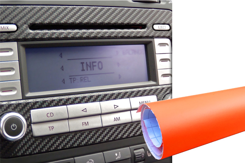 Premium Innenraum Zierleisten Dekor Blende  Auto Folie Set in Orange Matt