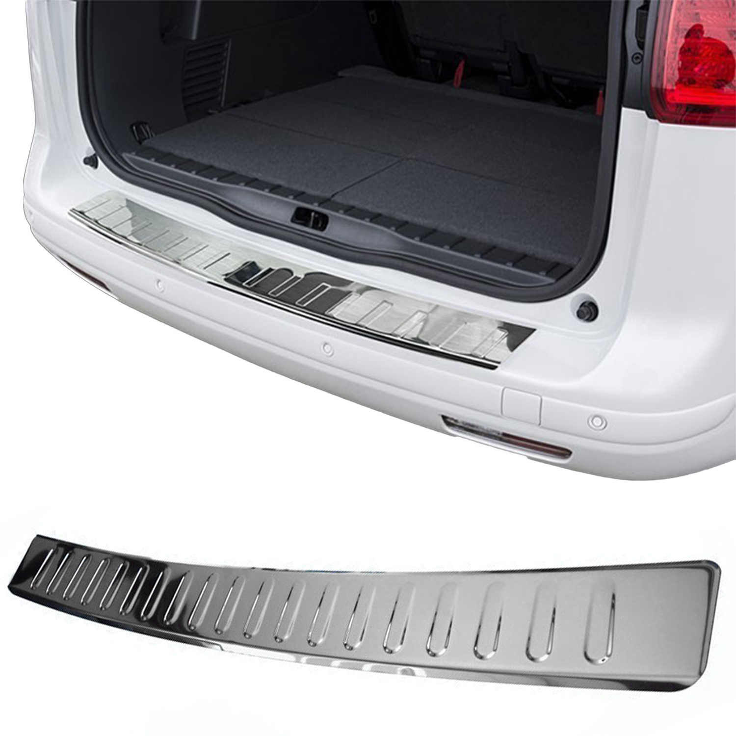 Premium Edelstahl Ladekantenschutz Schutz Leiste für VW Sharan 2 II 7N ab 2010-