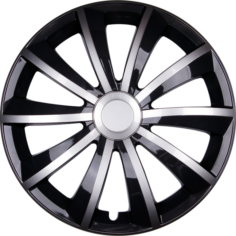 4x PREMIUM  Radkappen Radzierblenden Set Gral 14 ZOLL in Silber Schwarz