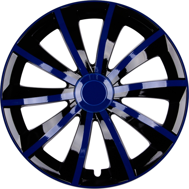 4x PREMIUM  Radkappen Radzierblenden Set Gral 16 ZOLL in Blau Schwarz