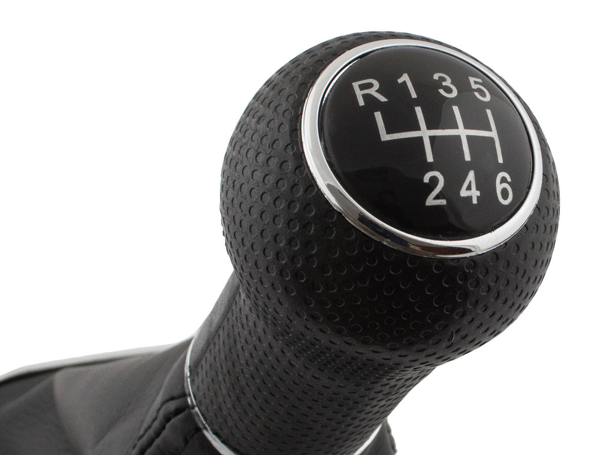 PREMIUM Schaltknauf Knauf Schwarz Naht Chrom 6-Gang für VW Golf 4 IV Bora
