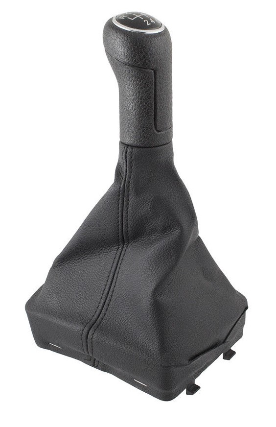 PREMIUM Schaltknauf Knauf Manschette Schwarz Chrom 5-Gang für VW Polo 9N 2001-09