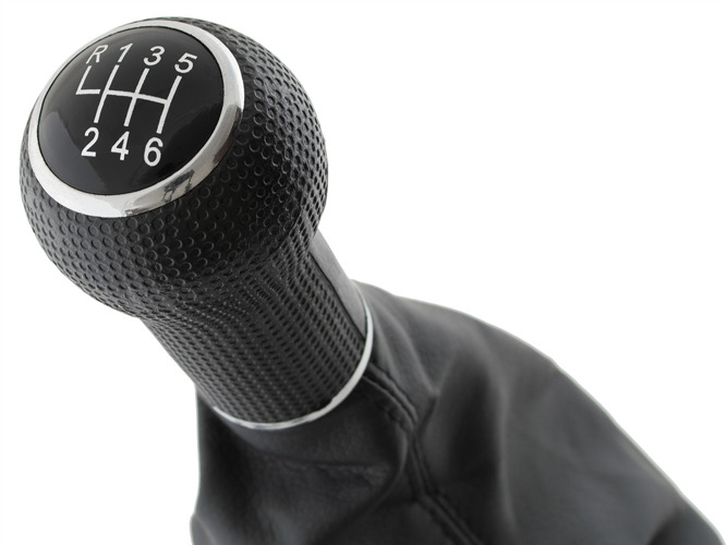 PREMIUM Schaltknauf Knauf Manschette Naht Schwarz 6-Gang für VW Golf 4 IV / Bora