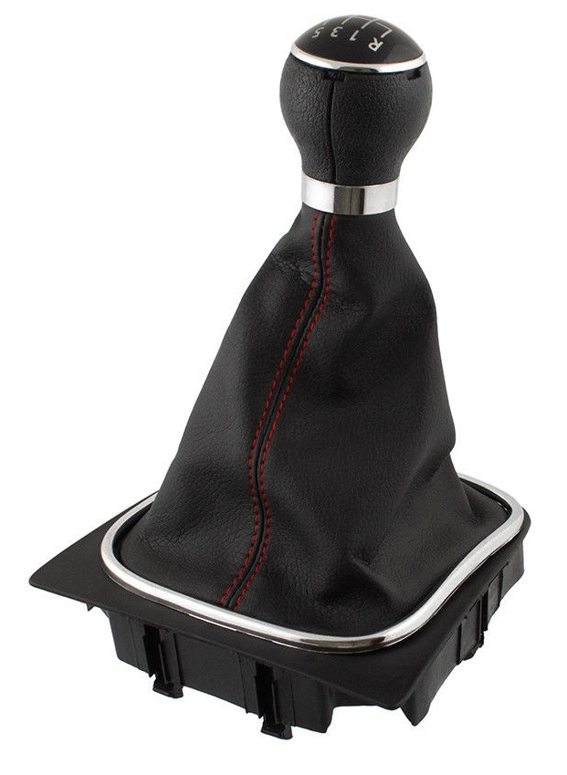 PREMIUM Schaltknauf Knauf Schwarz Rot 5-Gang für VW Golf 5 6 Touran Eos Caddy