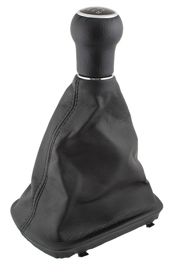 PREMIUM Schaltknauf Manschette Knauf Chrom Naht Schwarz 6-Gang für Audi A6 4B C5