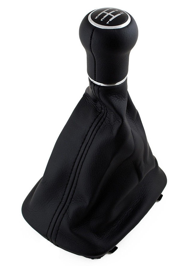 PREMIUM Schaltknauf Manschette Knauf Chrom Naht Schwarz 5-Gang für Audi A6 4B C5