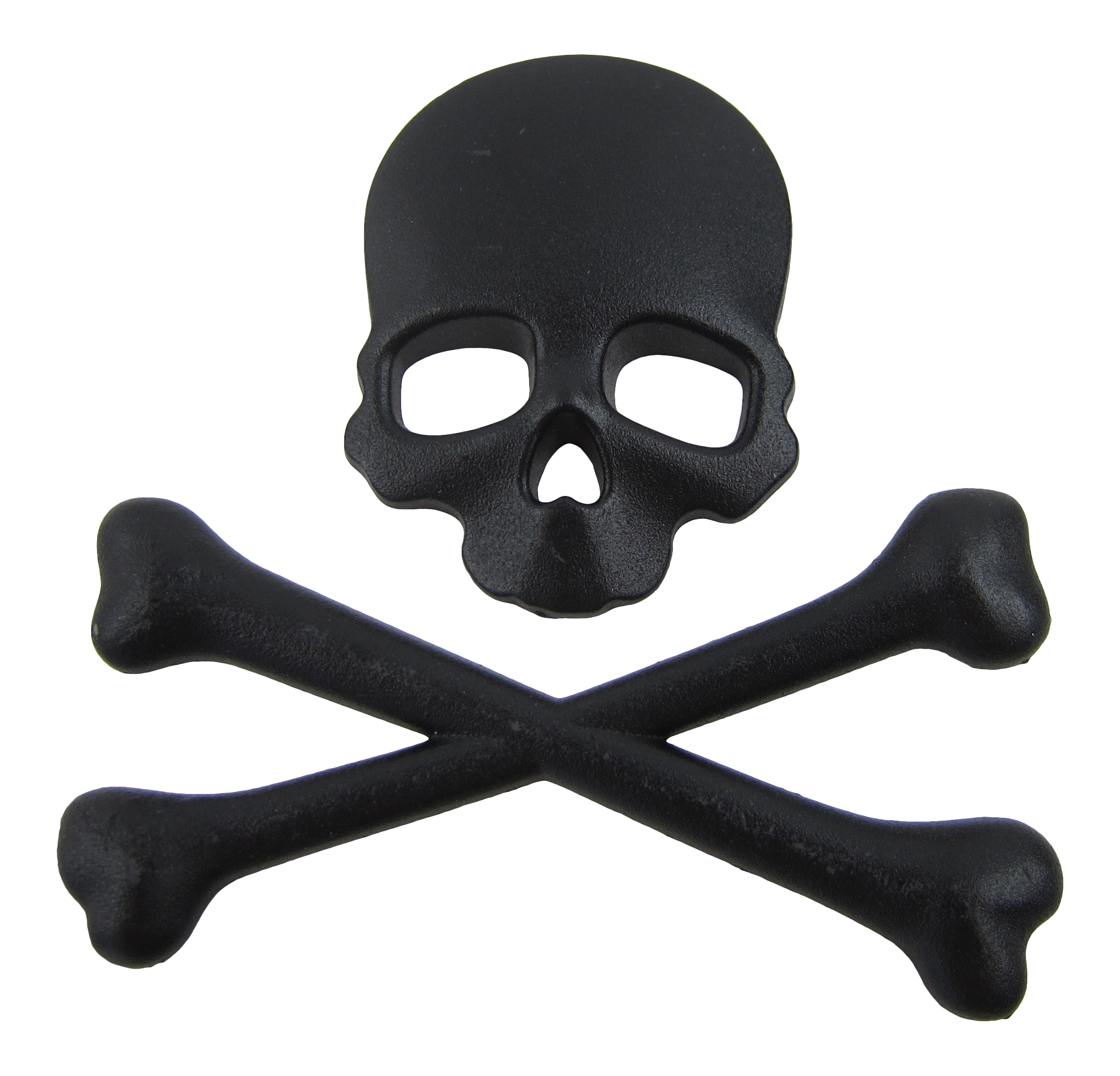 Exklusives Emblem Sticker Aufkleber Metall Knochen Skull Totenkopf in Schwarz