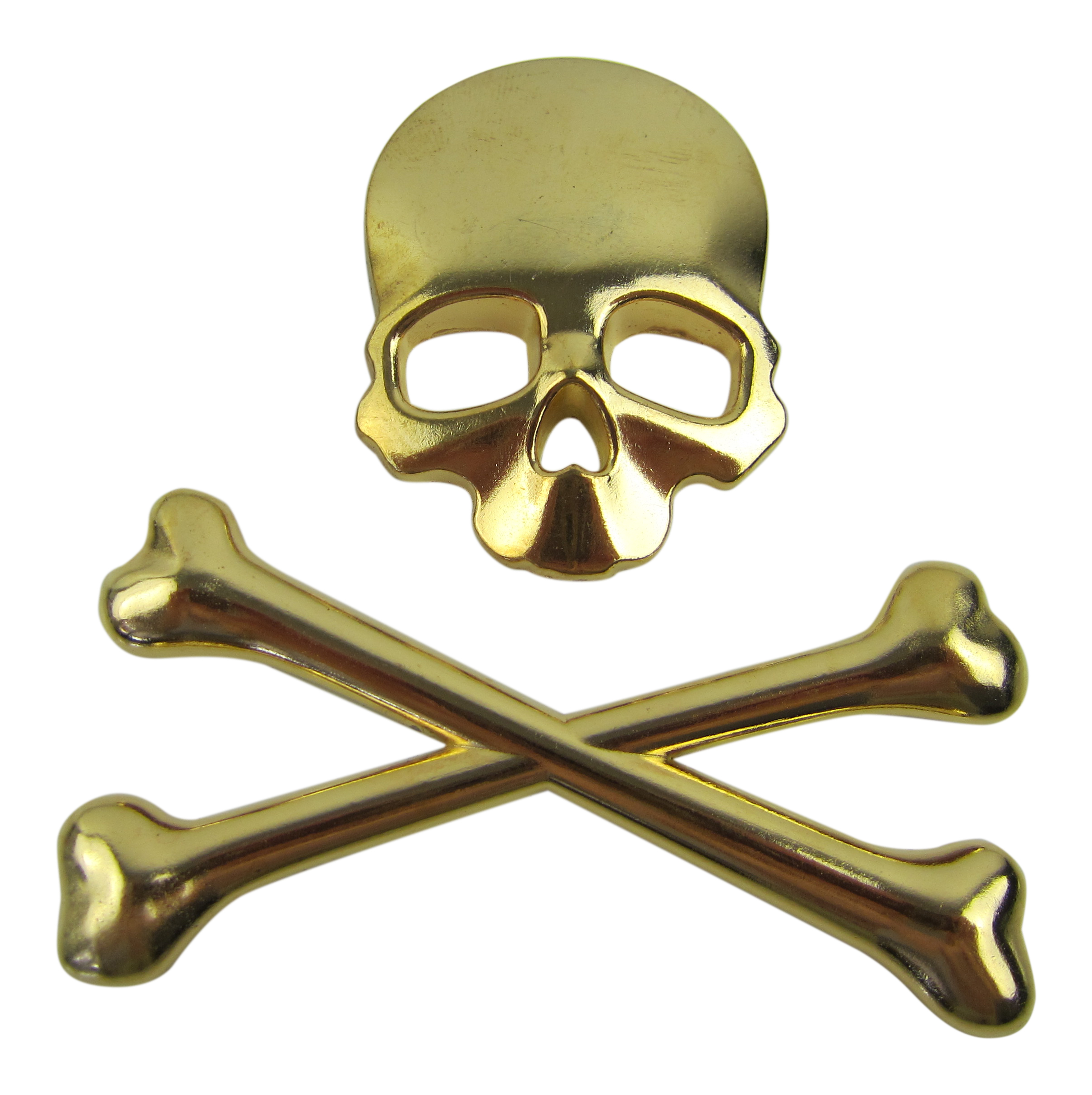 Exklusives Emblem Sticker Aufkleber Metall Knochen Auto Skull Totenkopf in Gold