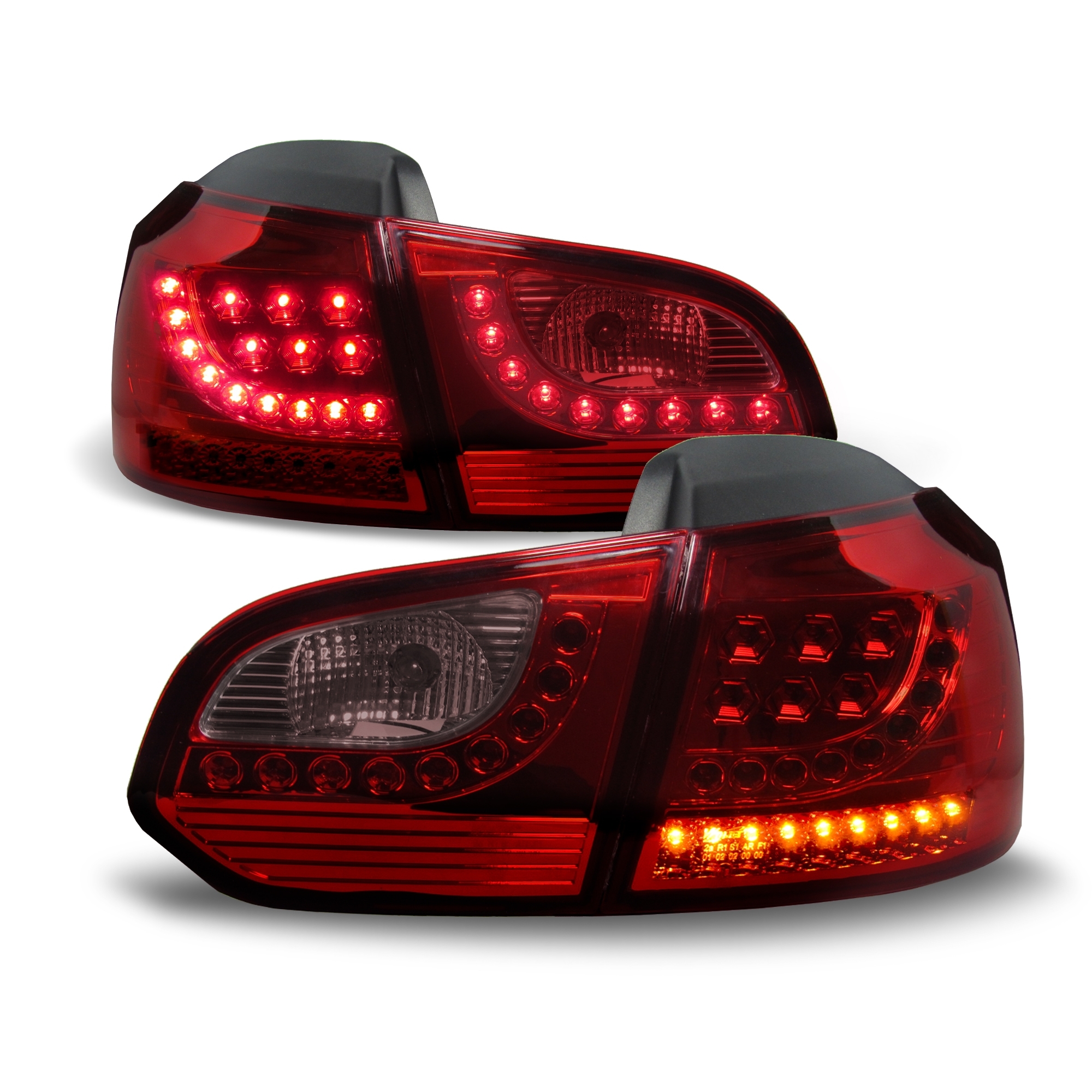 Original JOM LED Rückleuchten Dunkelrot Smoke SET für VW Golf 6 VI MK6 Limousine