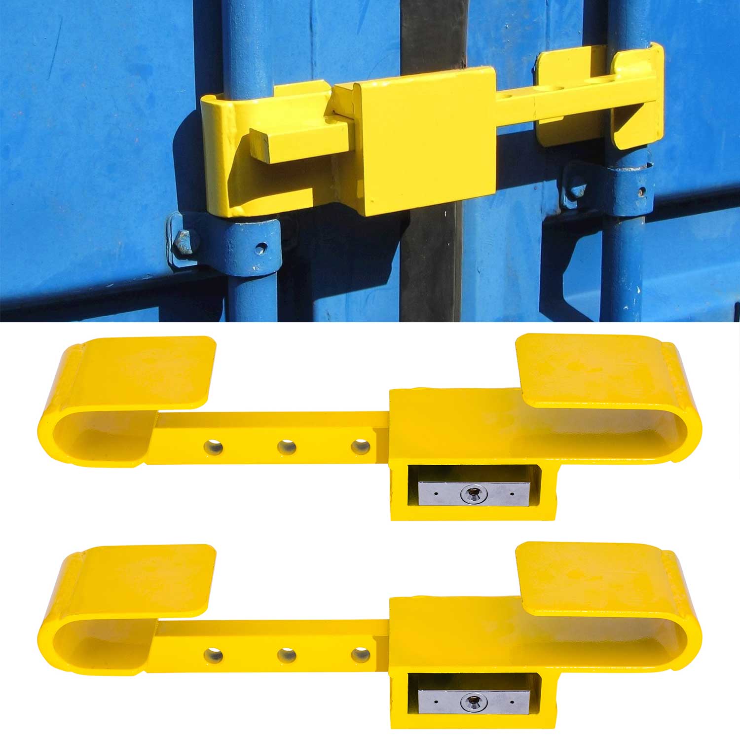 2x Container Schloss Sicherheitsschloss Diebstahlschutz Bügelschloss 4 Schlüssel