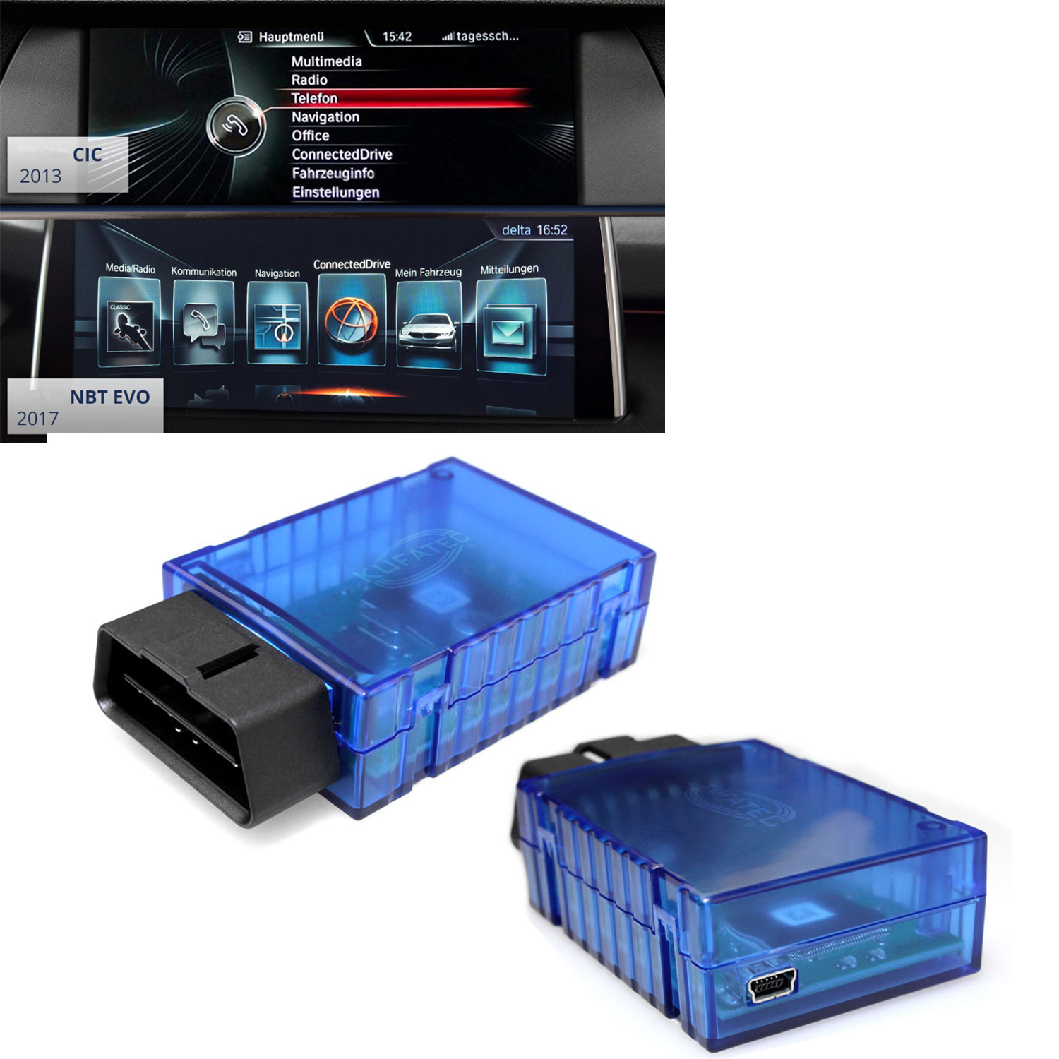 Original Kufatec TV DVD Bild Freischaltung Free für BMW 5er G30 G31 7er G11 G12