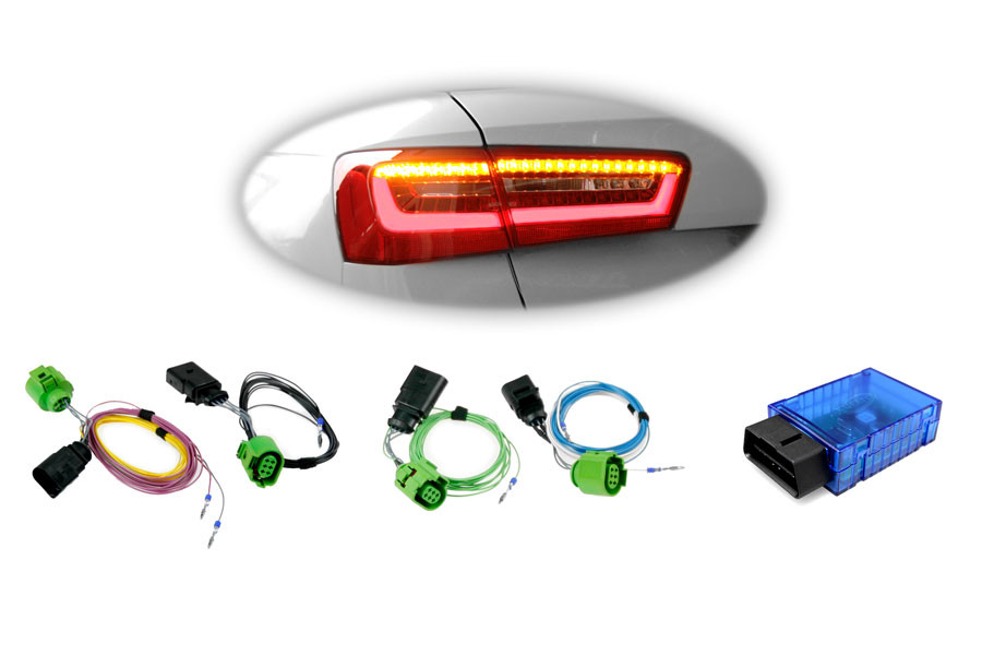 Original Kufatec Adapter + Dongle auf LED Rückleuchten für Audi A6 4G C7 Avant