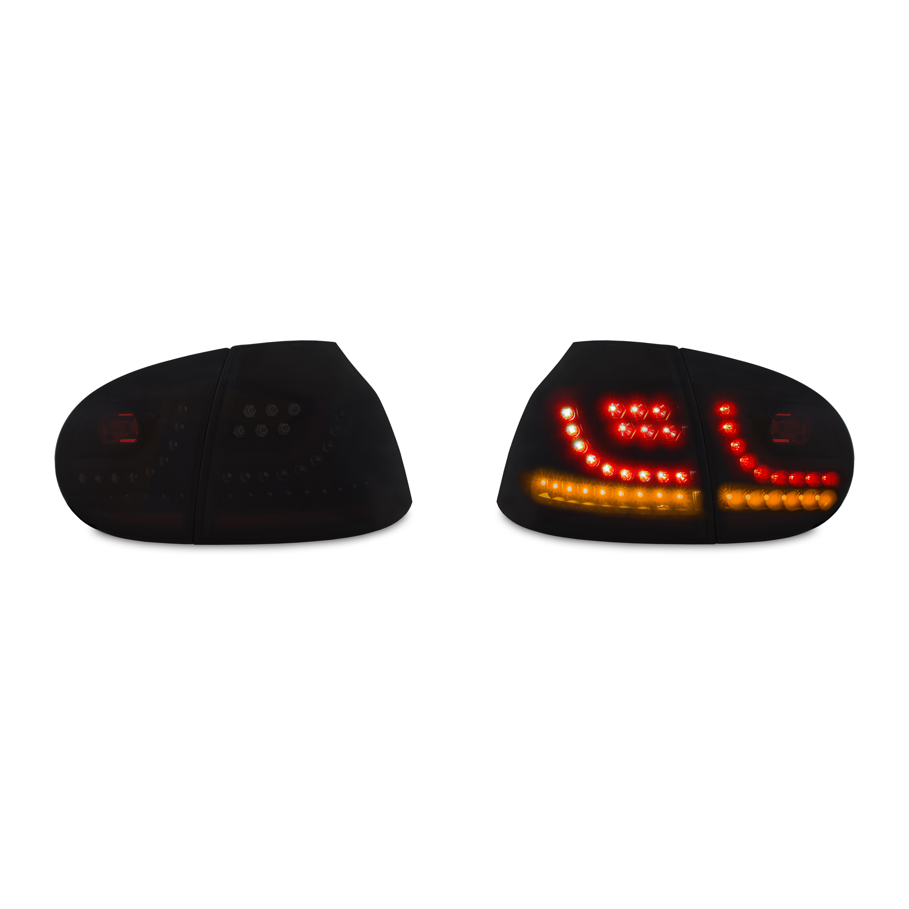 Original Lightbar LED Rückleuchten Schwarz dynamische Lauf Blinker für VW Golf 5