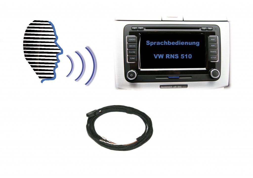 Original Kufatec Kabel Nachrüst-Set SDS Sprachbedienung für VW RNS 510