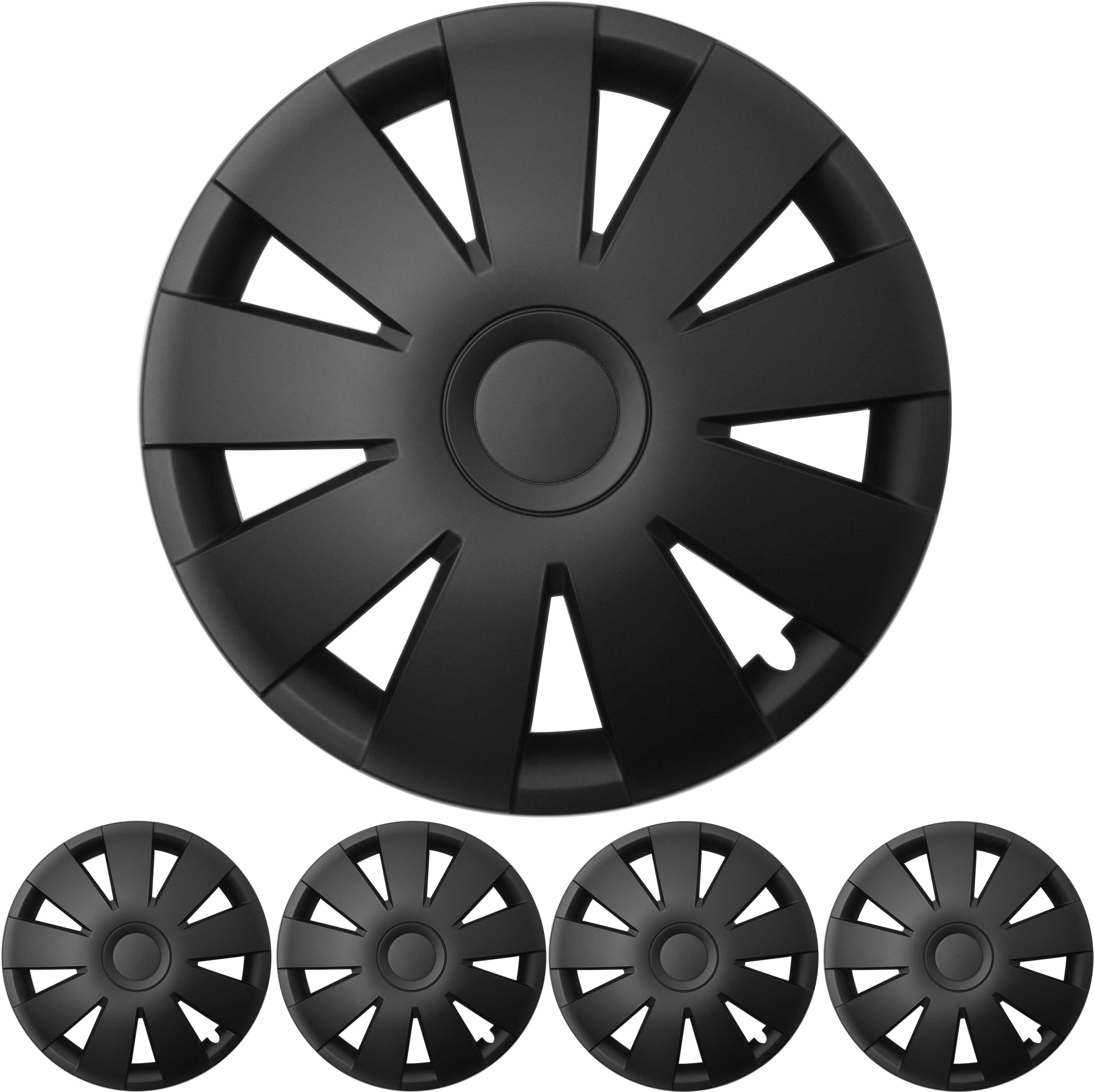 4x PREMIUM  Radkappen Radzierblenden 15 ZOLL "Nefryt" in Schwarz