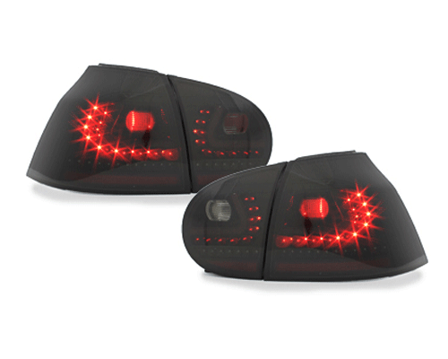 Original Litec LED Rückleuchten Schwarz mit dynamischer Blinker für VW Golf 5 V