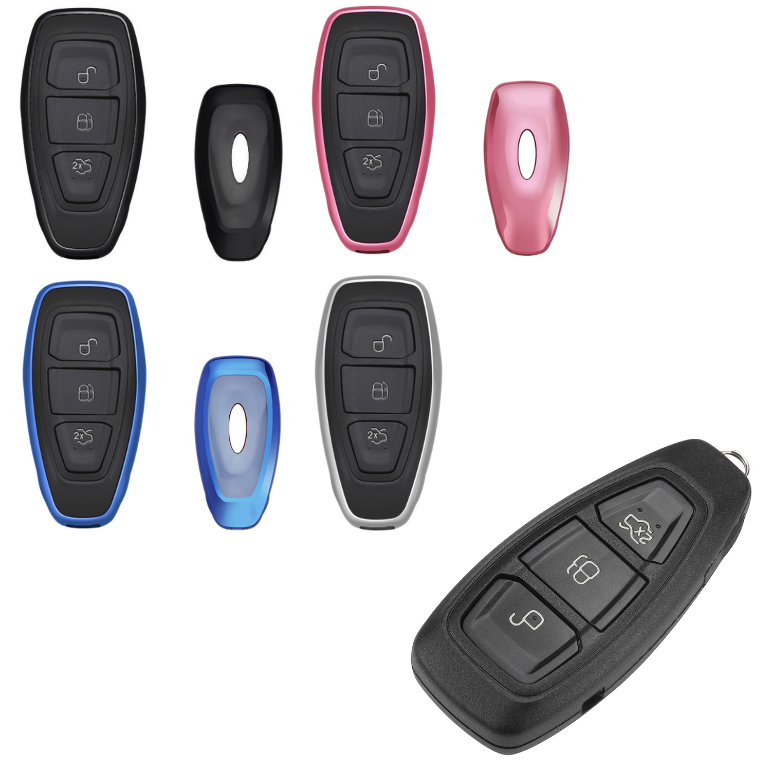 Schlüssel Hülle Tasche Gehäuse für Ford Fiesta Focus Mondeo Kuga B C S Max Ecosp