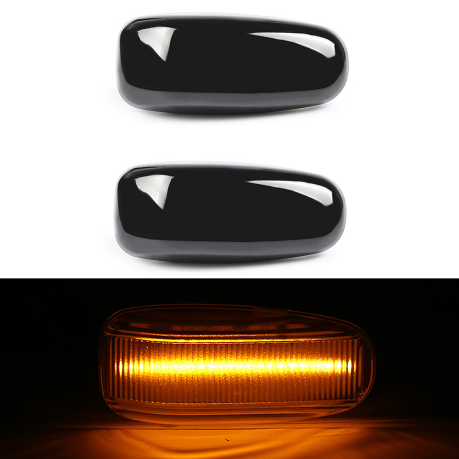 2x LED Seitenblinker Schwarz für Mercedes W210 S210 R170 C208 A208 Vito Sprinter