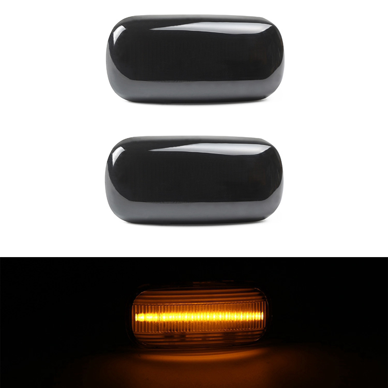 2x LED Seitenblinker Schwarz Smoke für Audi A3 S3 8P A4 S4 8E B6 B7 8H A6 4F C6