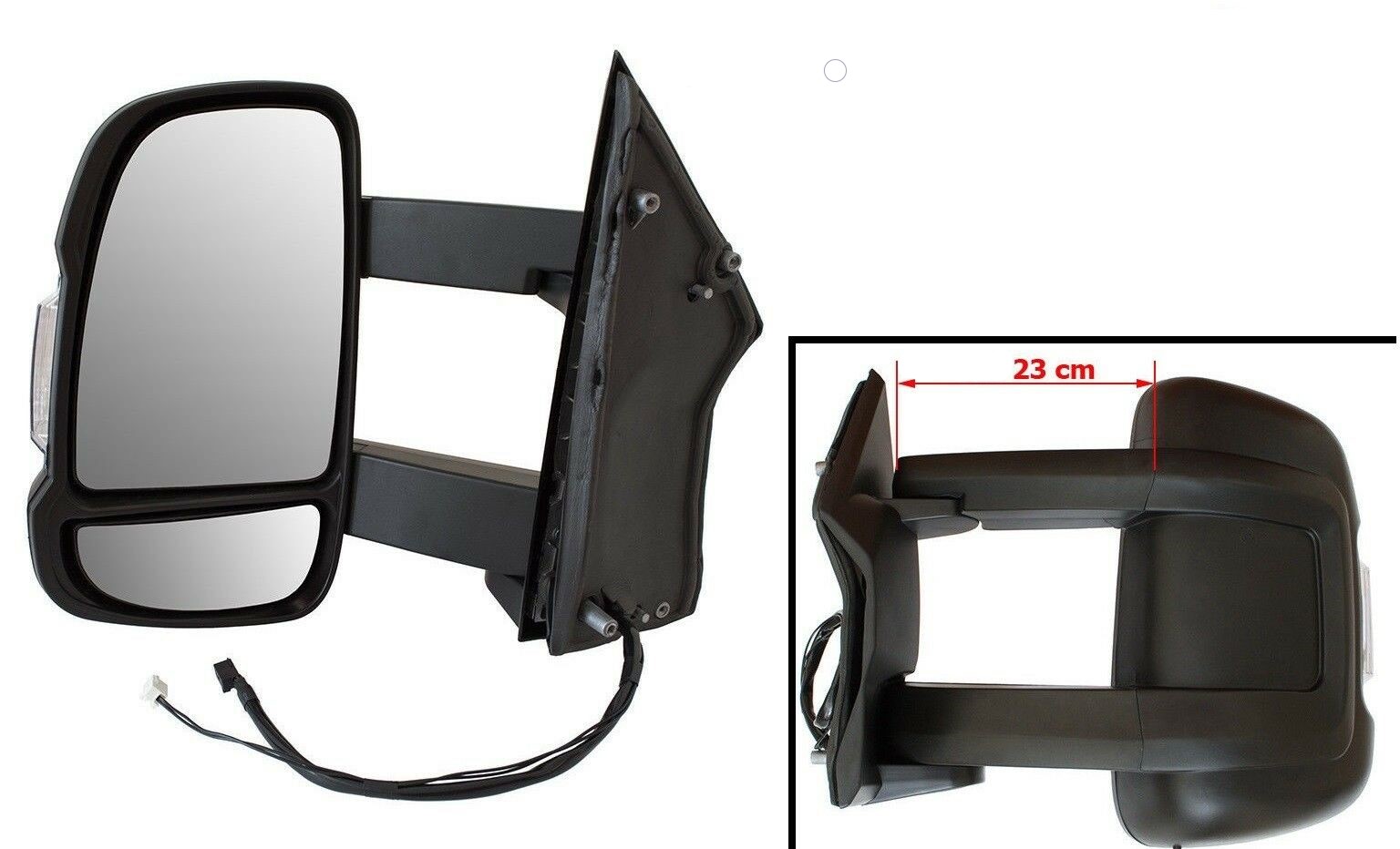 Außenspiegel Links LANG ARM VERSION Manuell Wohnmobil für Peugeot Boxer II 2006-