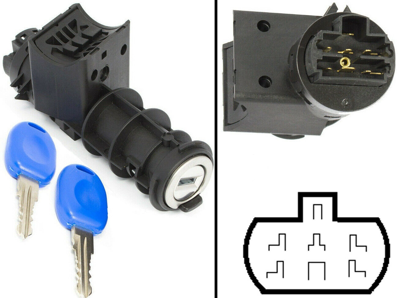 Zündschloss Schliesszylinder Schloss + 2x Schlüssel für Fiat Doblo Albea Idea