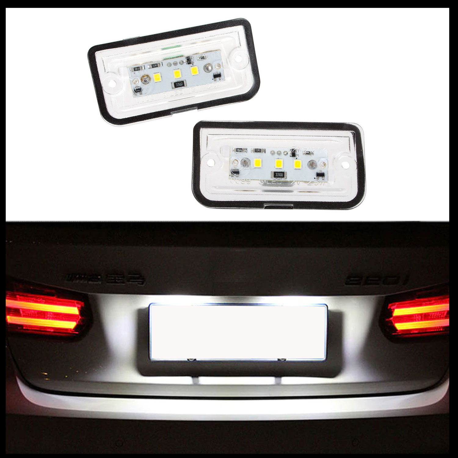 LED PREMIUM Kennzeichenbeleuchtung für Mercedes W203 CLK A209 C209 SL R230 R199