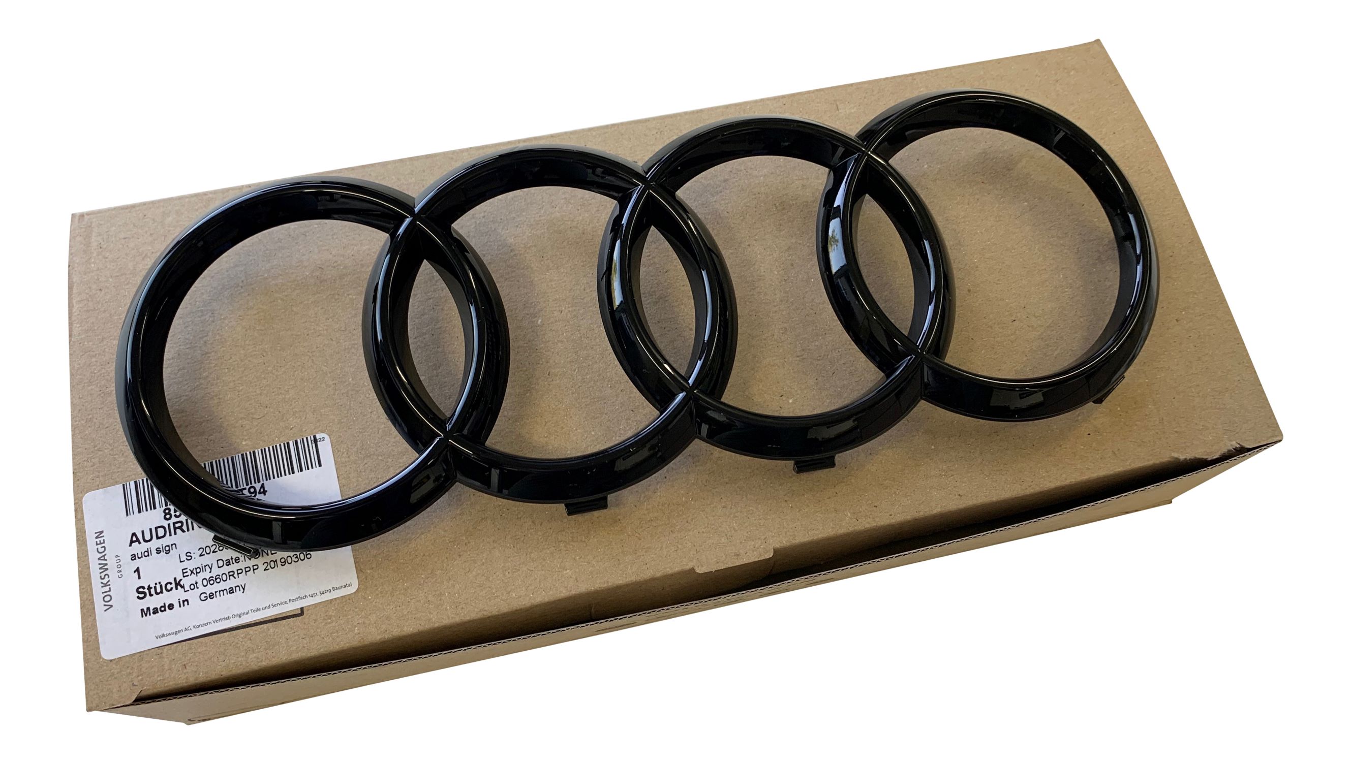Original Audi Black Edition Ringe Schwarz Kühlergrill für Audi A1 A3 A4 A5 A6 A7