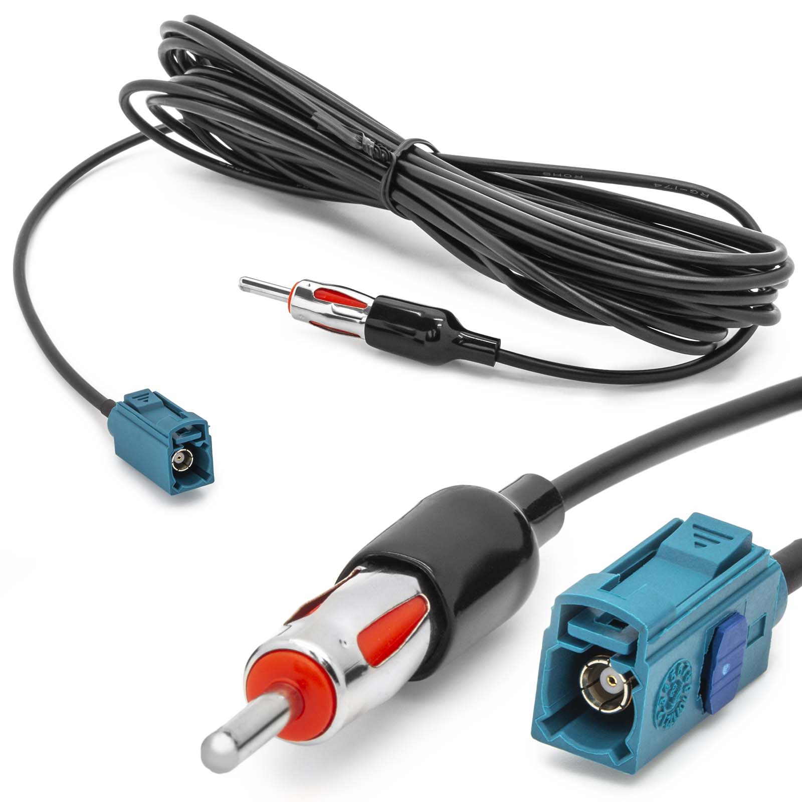 Antennen Adapter FAKRA Buchse (F) auf DIN Stecker (M) 150 Ohm 5,5 Meter Kabel