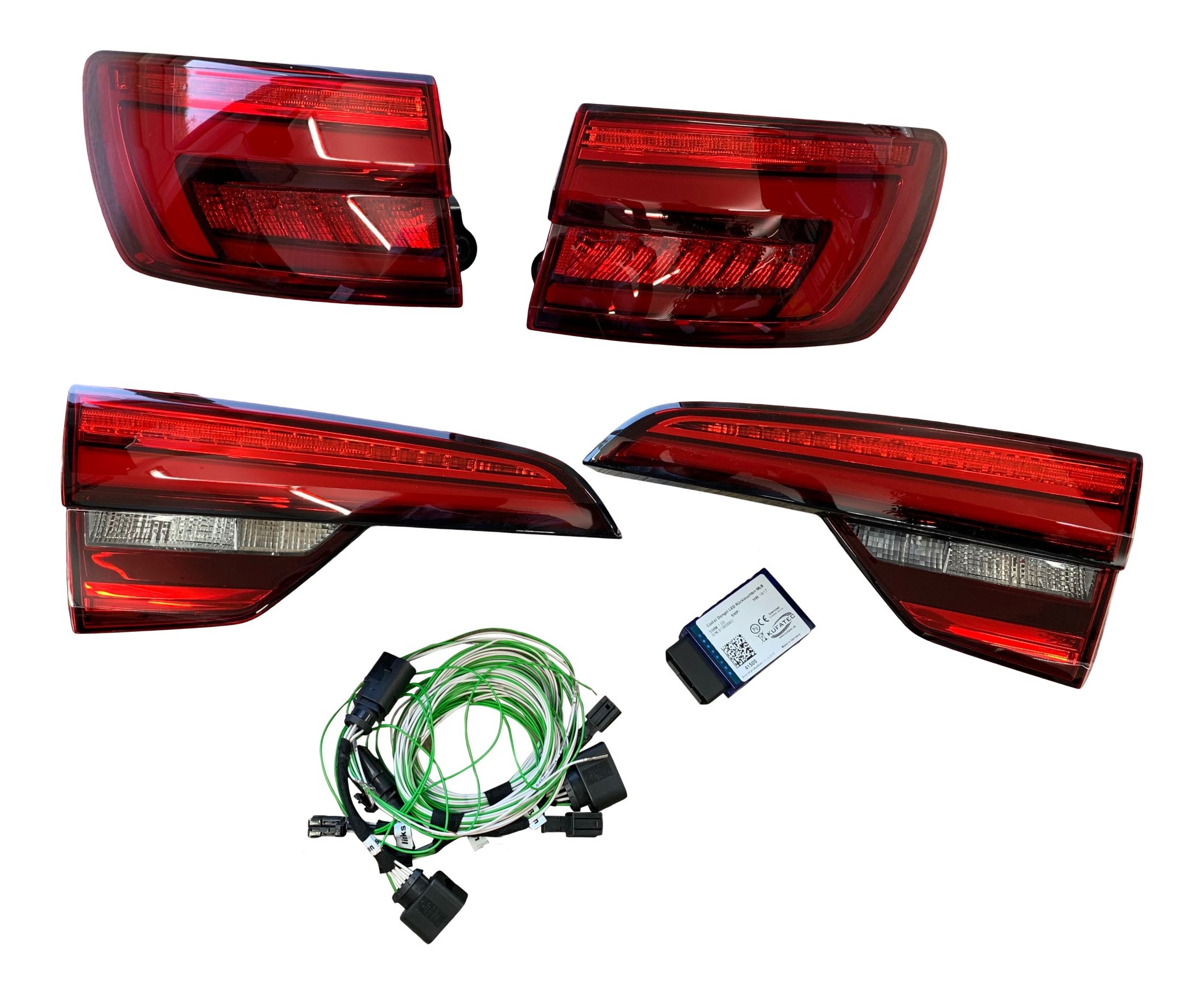 Original SET LED Rückleuchten dynamischer Blinker + Adapter für Audi A4 B9 Avant