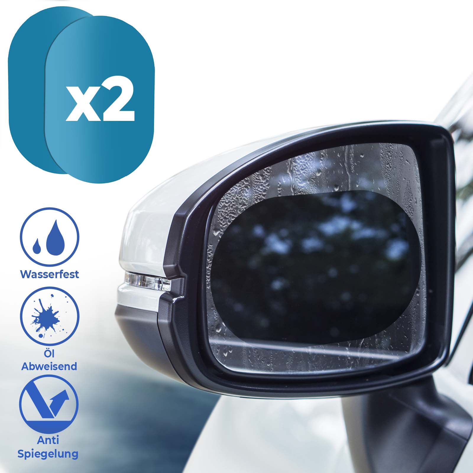 Auto Anti Wasser Nebel Film Sticker Rück Spiegel Schutz Folie Universal 17,5x20