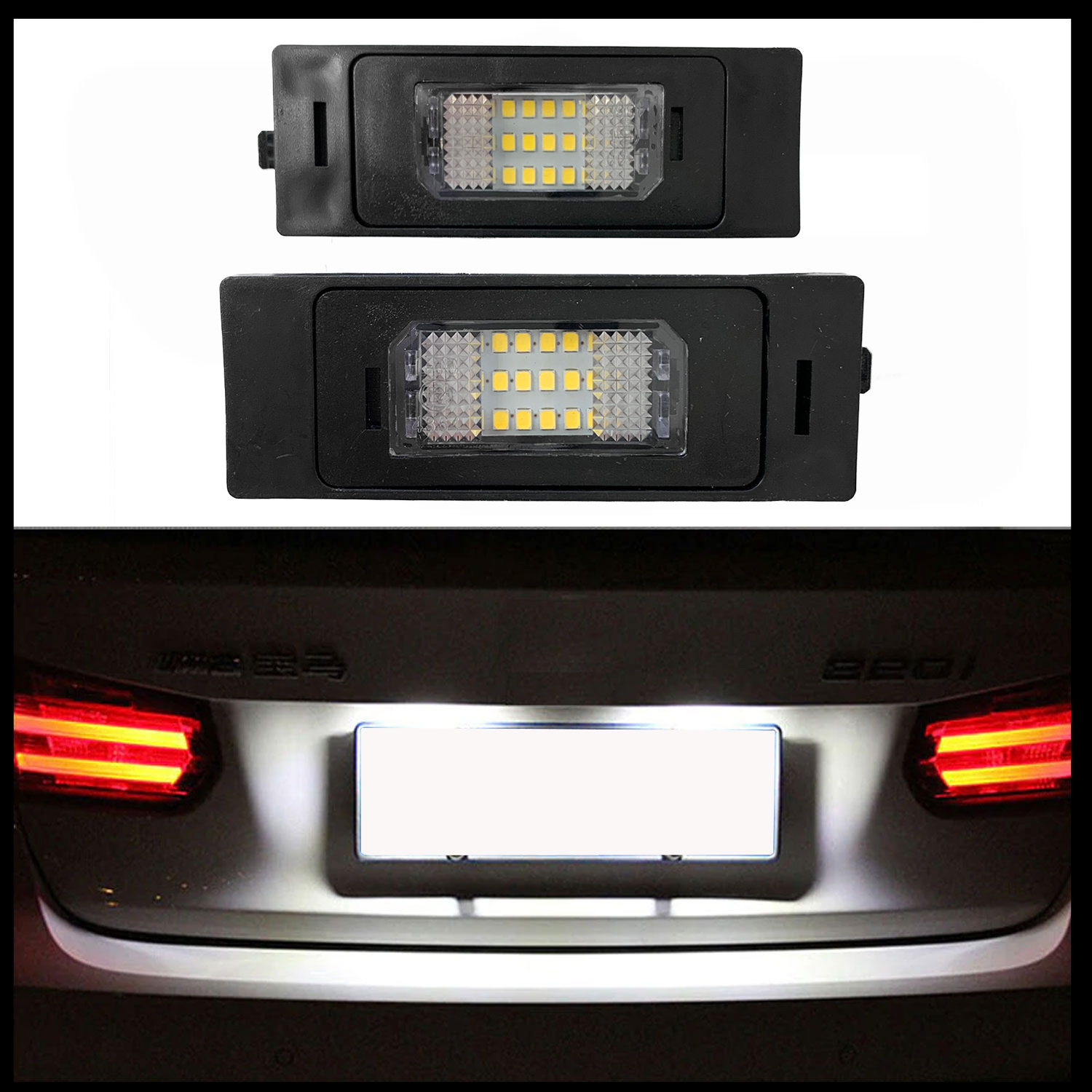2x LED PREMIUM Kennzeichenbeleuchtung 18 SMD für BMW E87 E81 E82 E88 E63 E85 E86