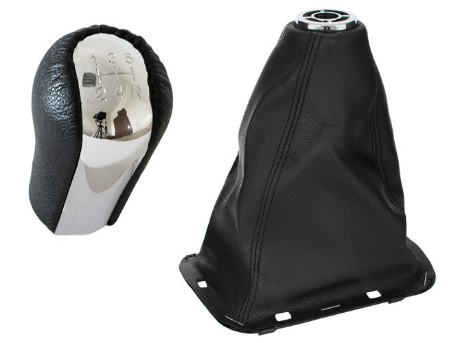 Schaltknauf + Schaltmanschette in Schwarz Chrom 5-Gang für Toyota Avensis II T25